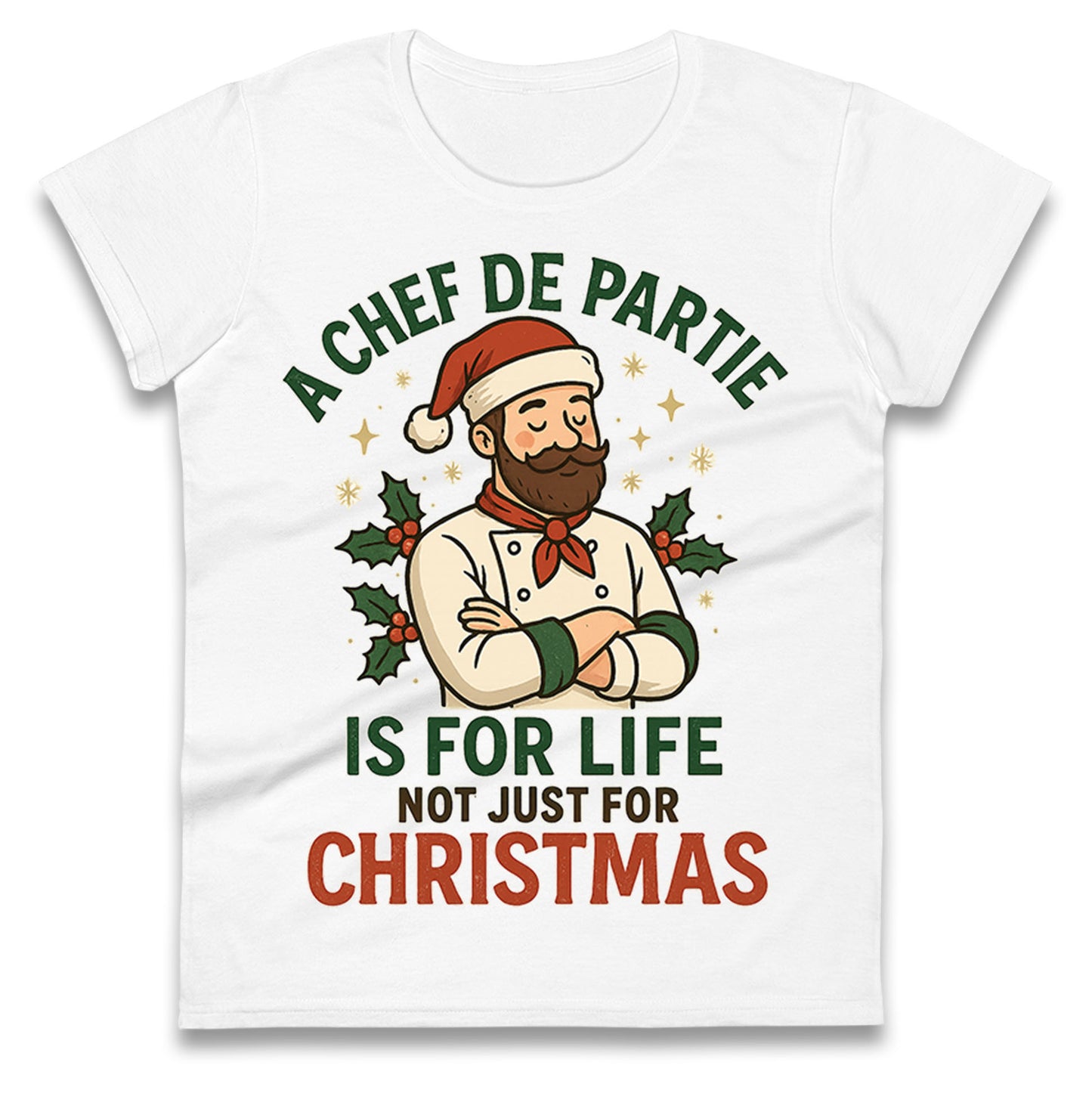 Chef De Partie Christmas Ladies T Shirt