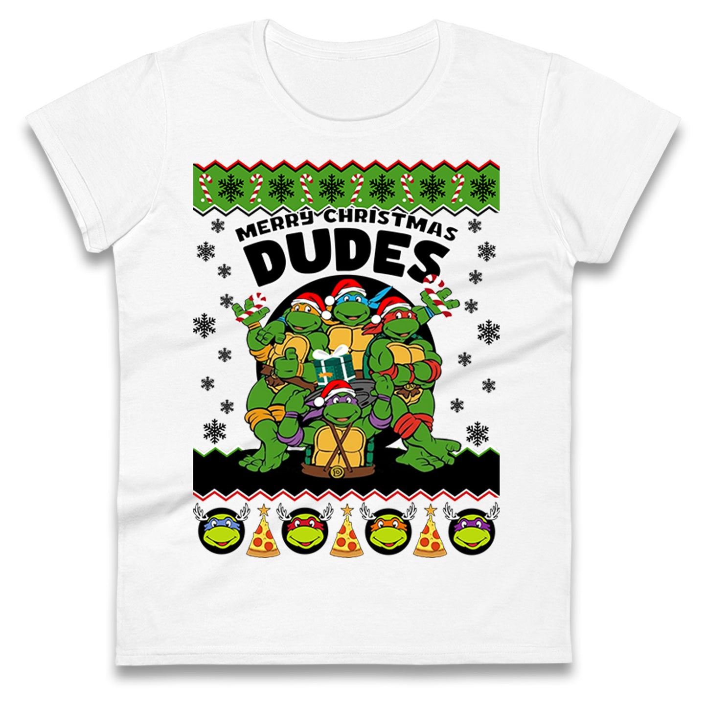 Ninja Turtles Christmas Ladies T Shirt
