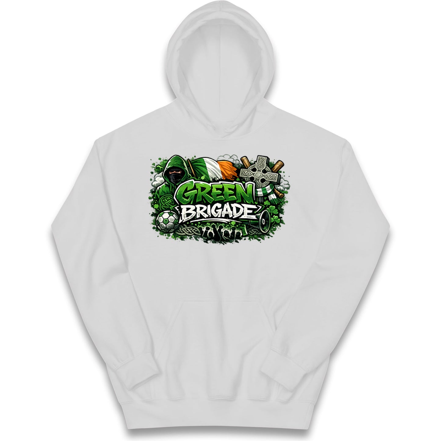 Celtic Green Brigade Football Kids Hoodie 