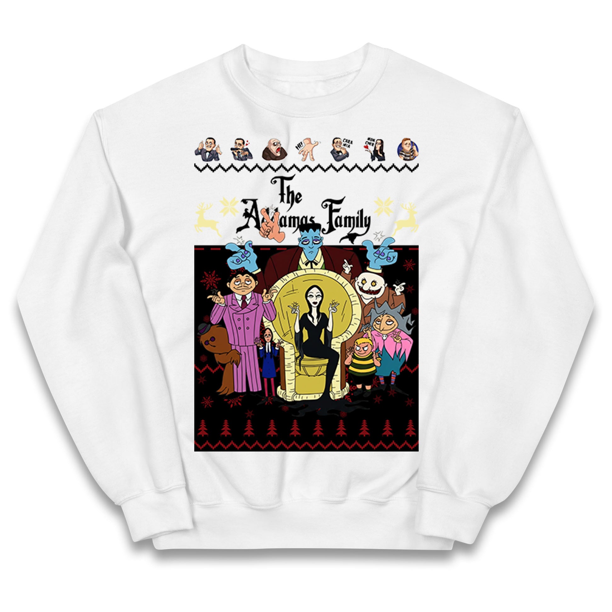 Scary Addams Christmas Kids Jumper