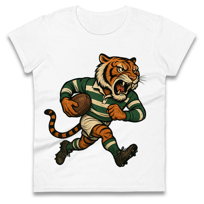 Retro Leicester Tigers Rugby Union Ladies T Shirt