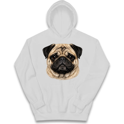 Pug Dog Face Kids Hoodie