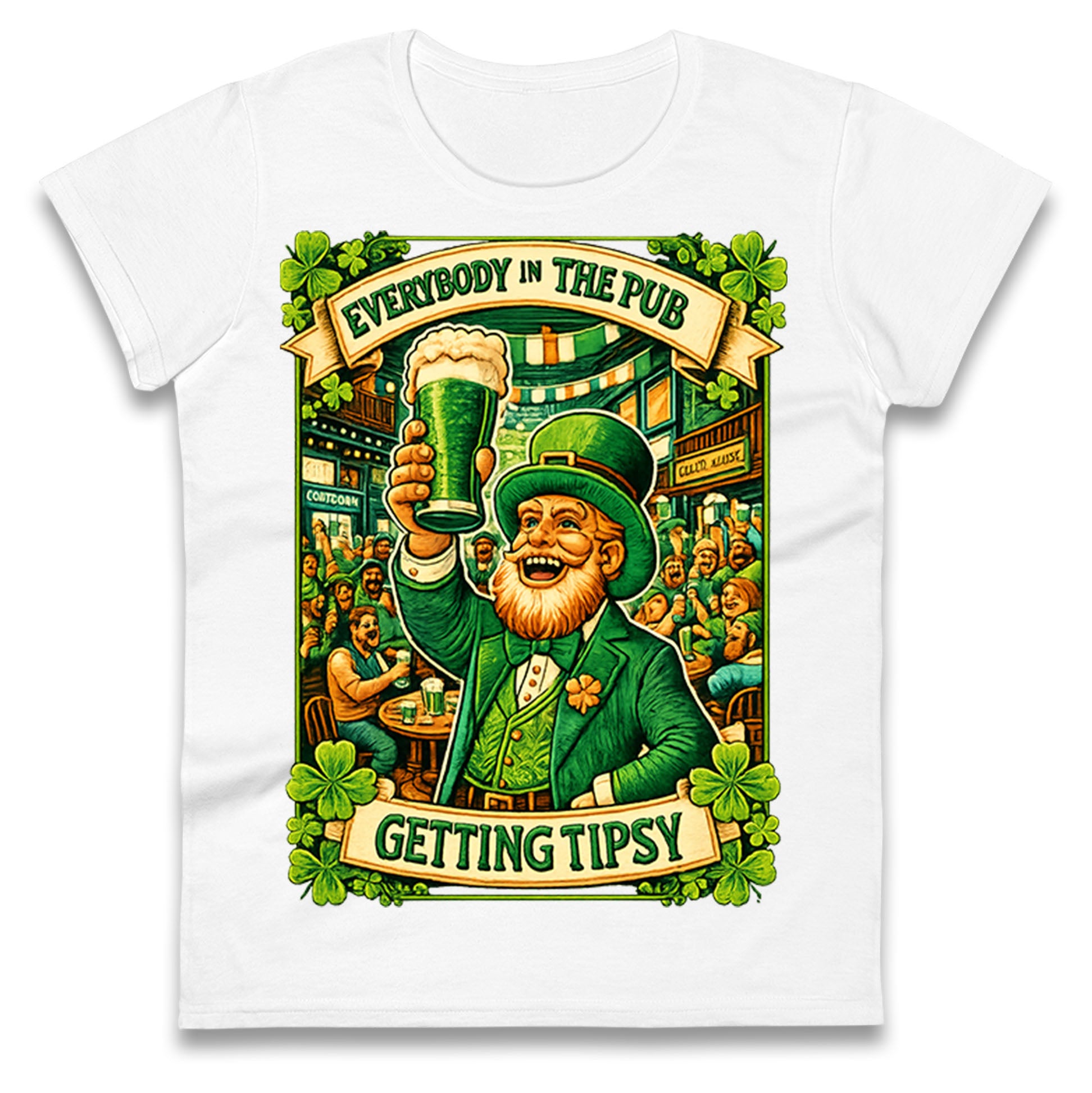 Everybody In The Pub Getting Tipsy Ladies T Shirt