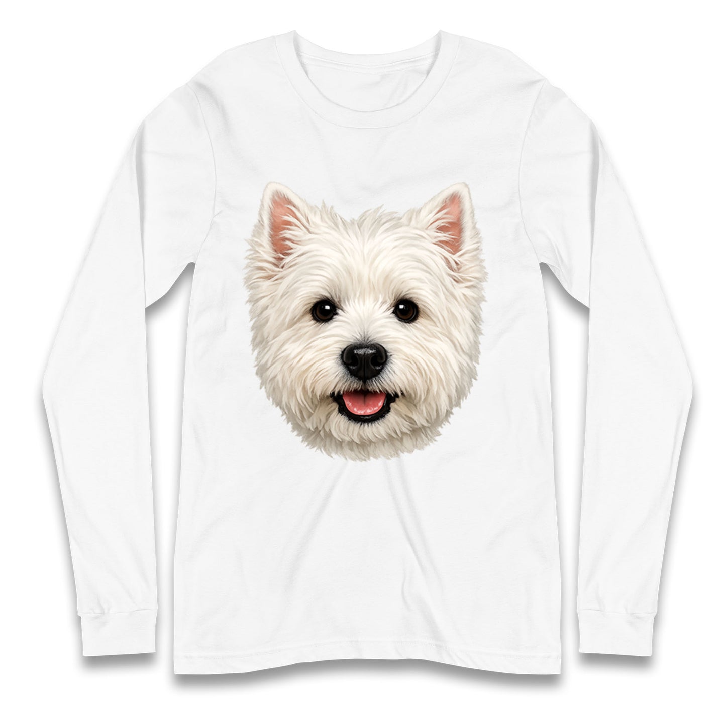 West Highland White Terrier Dog Face Longsleeve T Shirt