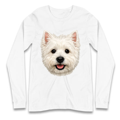 West Highland White Terrier Dog Face Longsleeve T Shirt