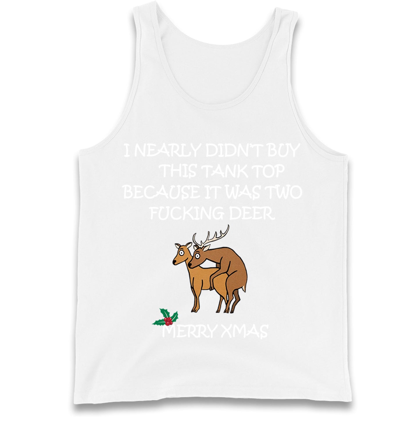 fucking deer christmas tank top