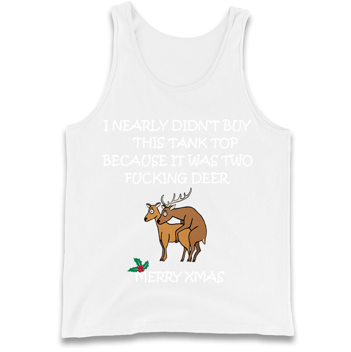 fucking deer christmas tank top