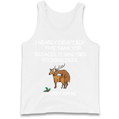 fucking deer christmas tank top
