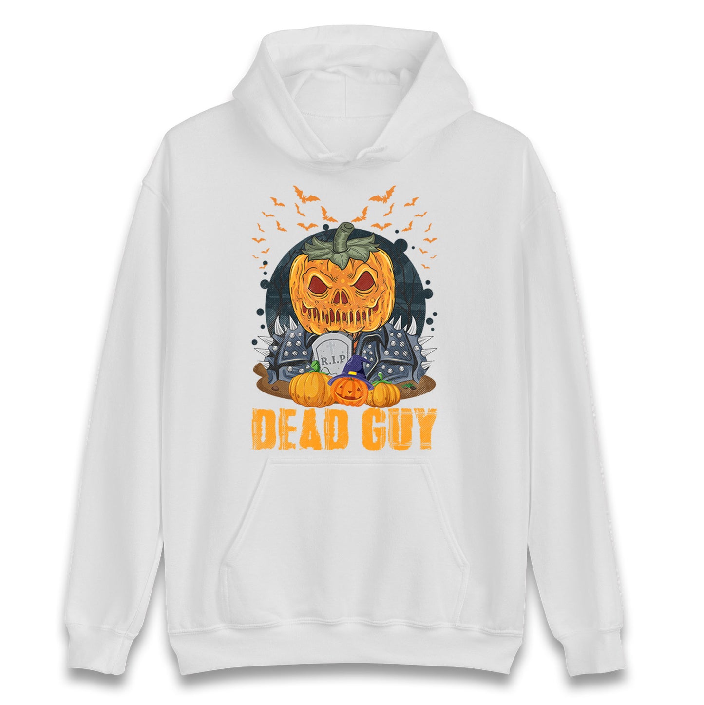 Scary Pumpkin Dead Guy Halloween Hoodie
