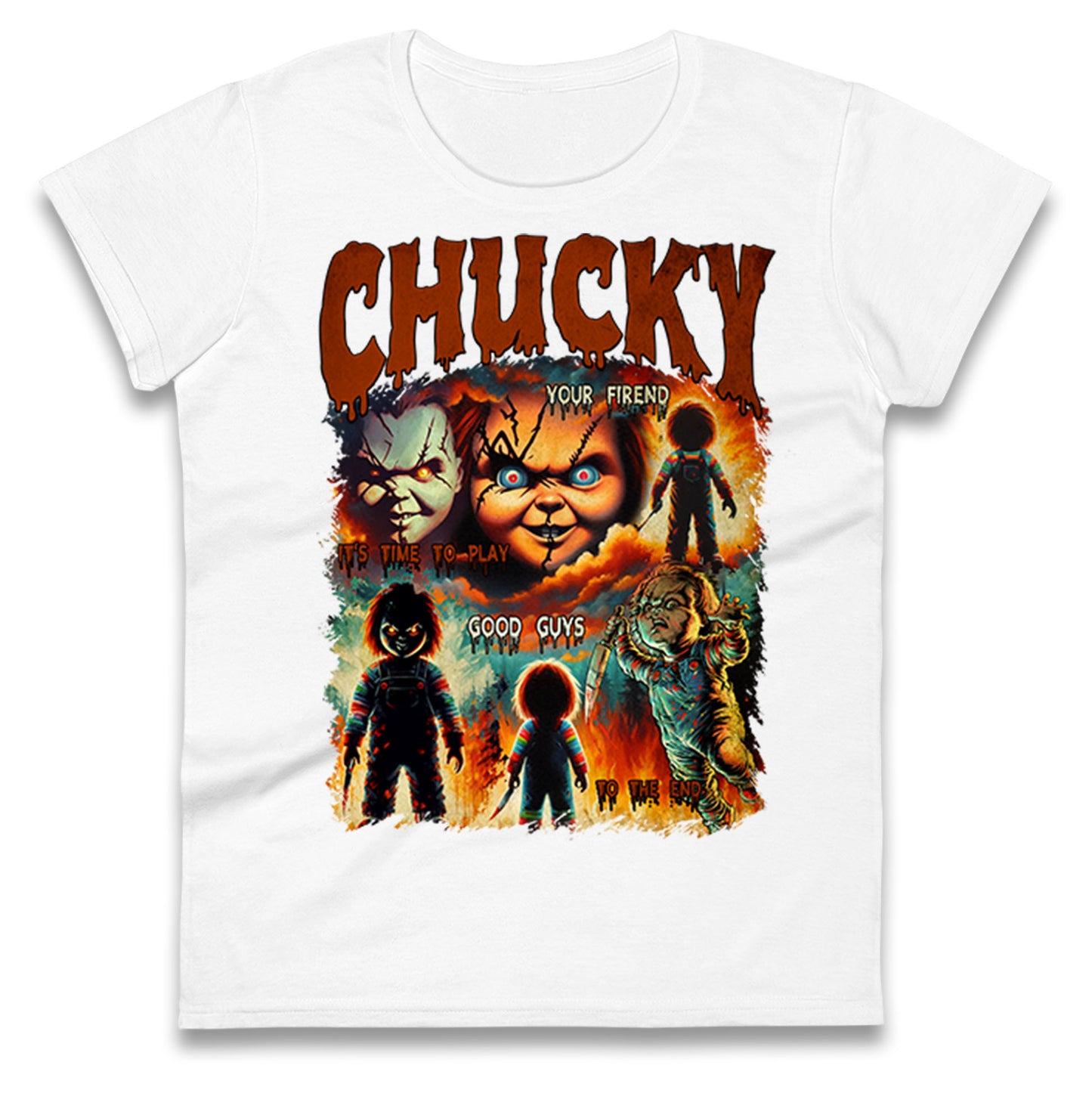 Chucky Doll Good Guys Halloween Bootleg Womens T Shirt