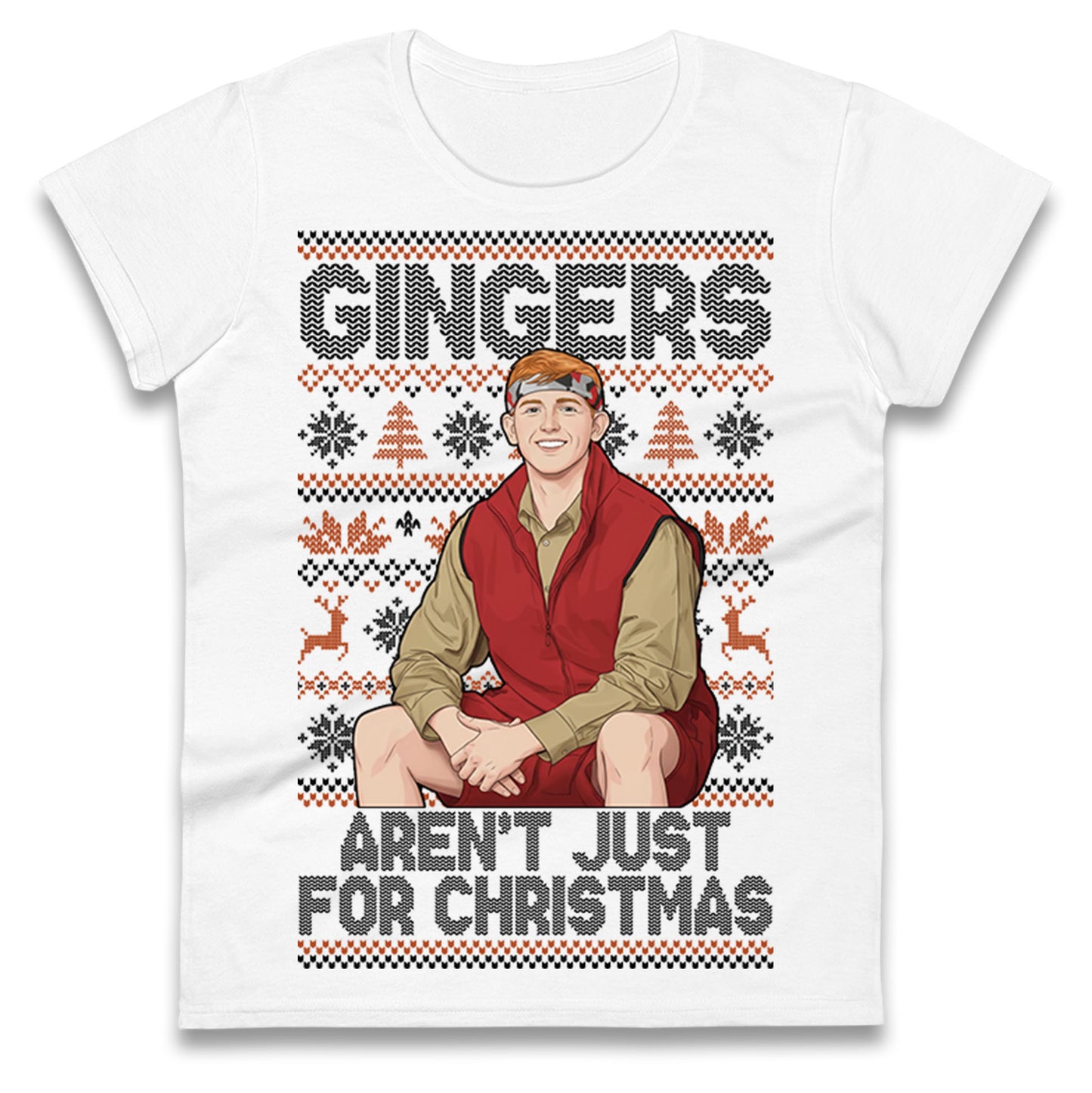 Angry Ginge Xmas Ladies T Shirt 