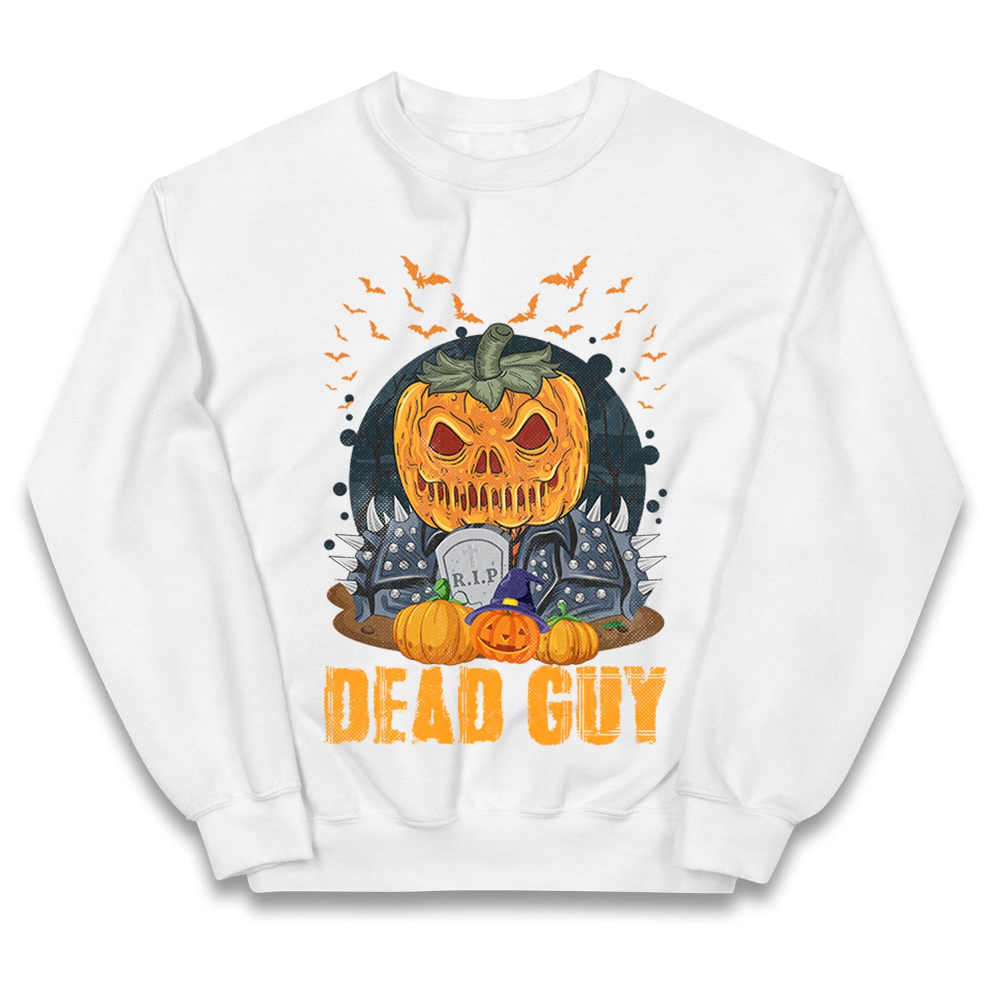 Scary Pumpkin Dead Guy Halloween Jumper

