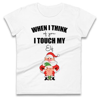 Santa Elf Christmas Ladies T Shirt