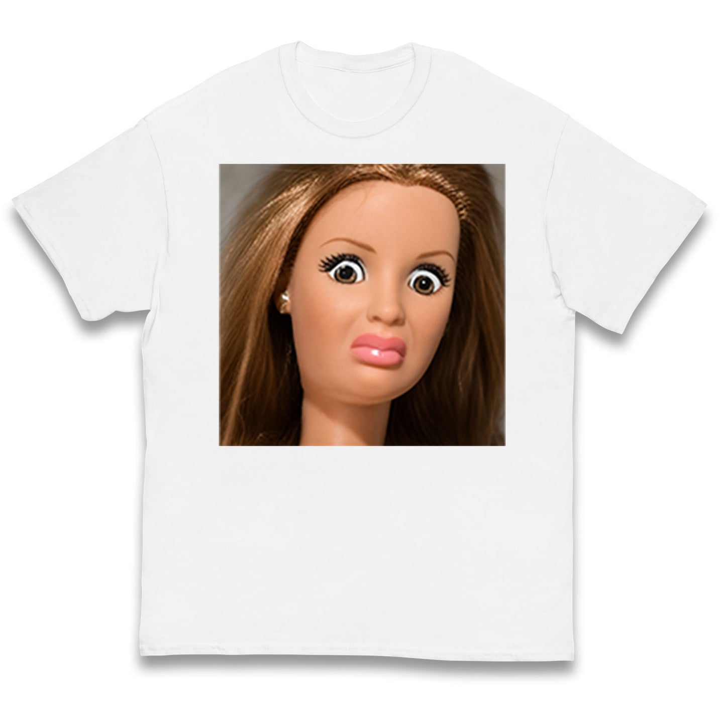 Funny Distressed Doll Face Meme Kids T Shirt