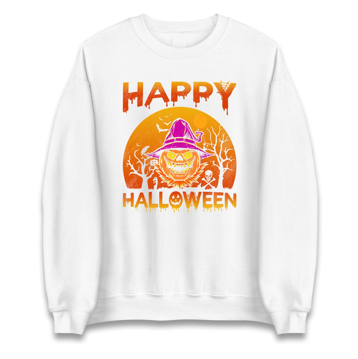Happy Halloween Pumpkin Witch Sweatshirt
