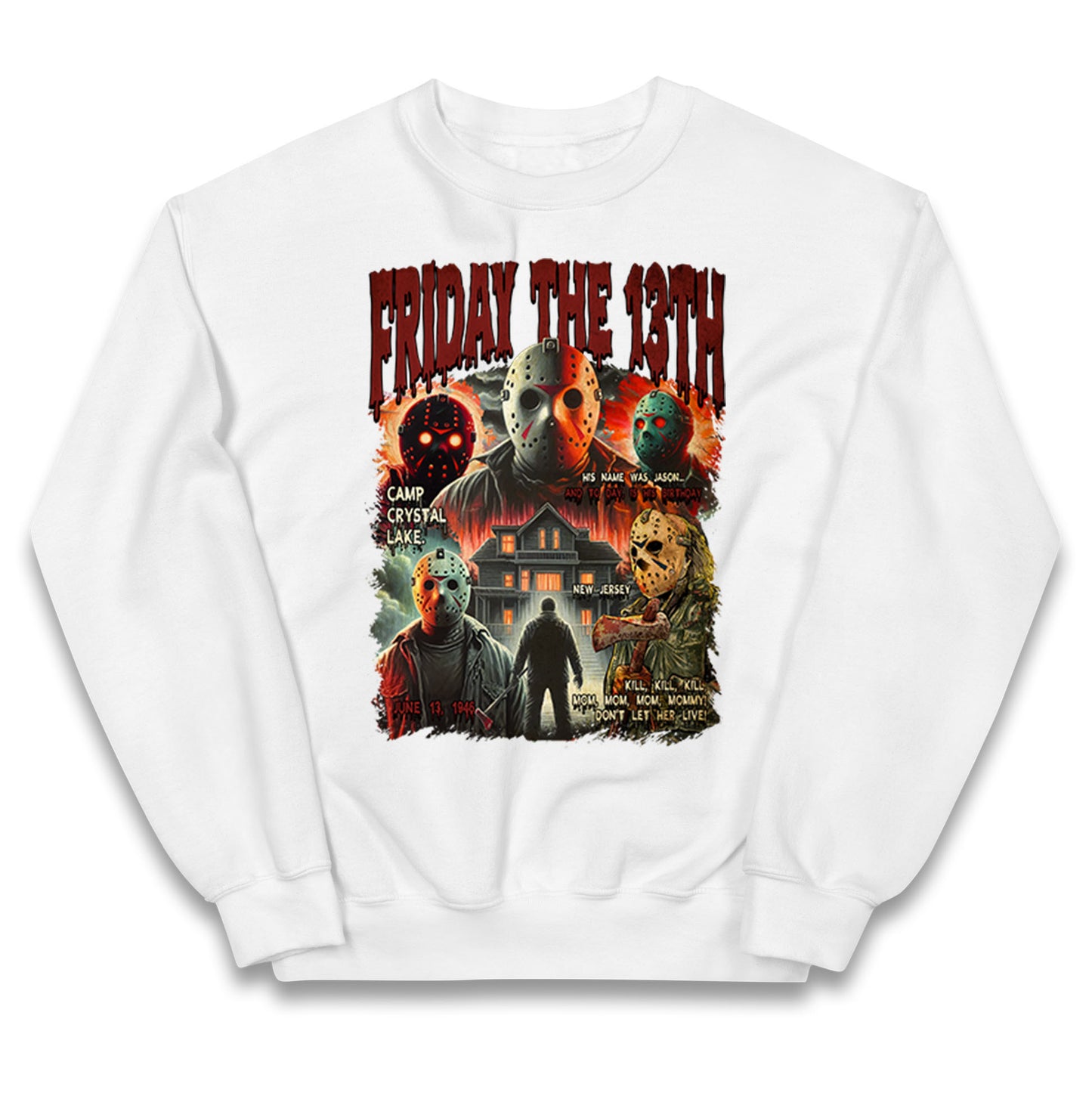 Jason voorhees Friday The 13th horror Halloween Bootleg Kids Jumper