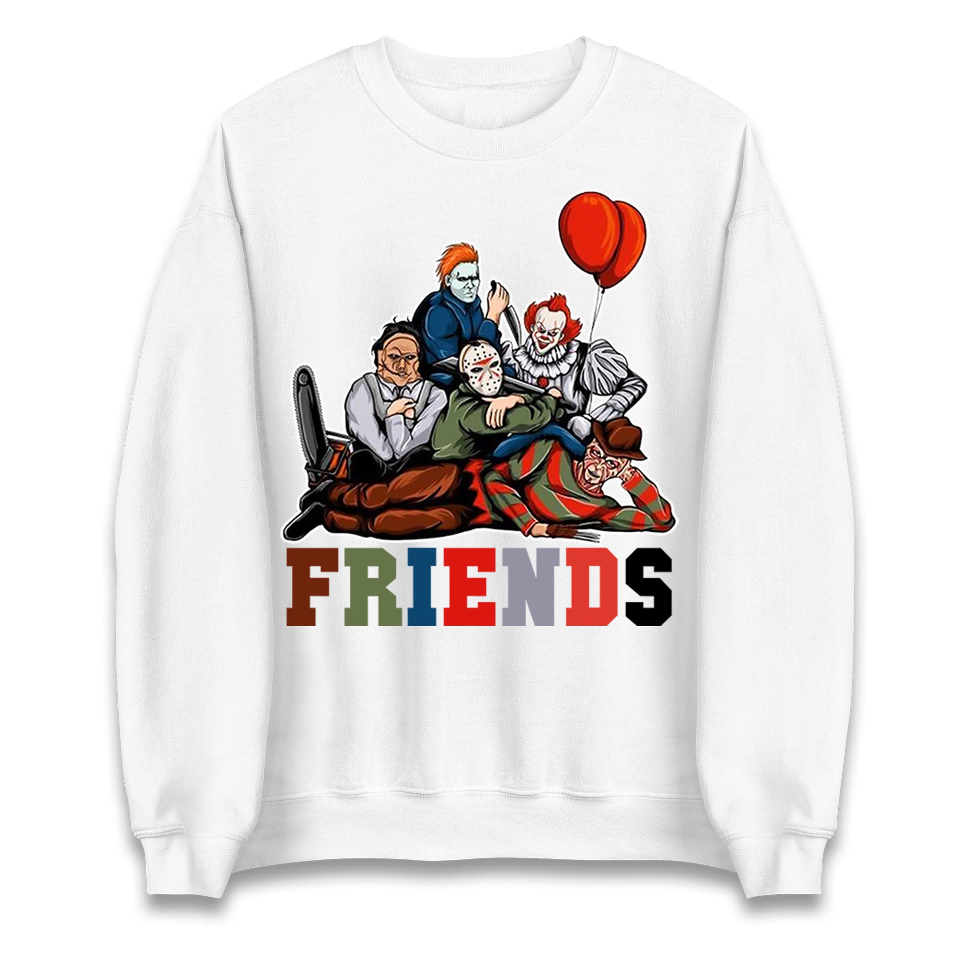 Horror Vintage Characters Friends Halloween Sweatshirt
