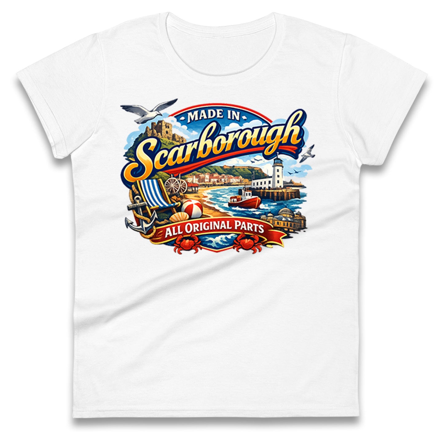 Made In Scarborough All Original Parts Ladies T Shirt