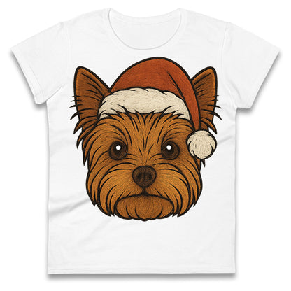 Yorkshire Terrier Christmas Ladies T Shirt 