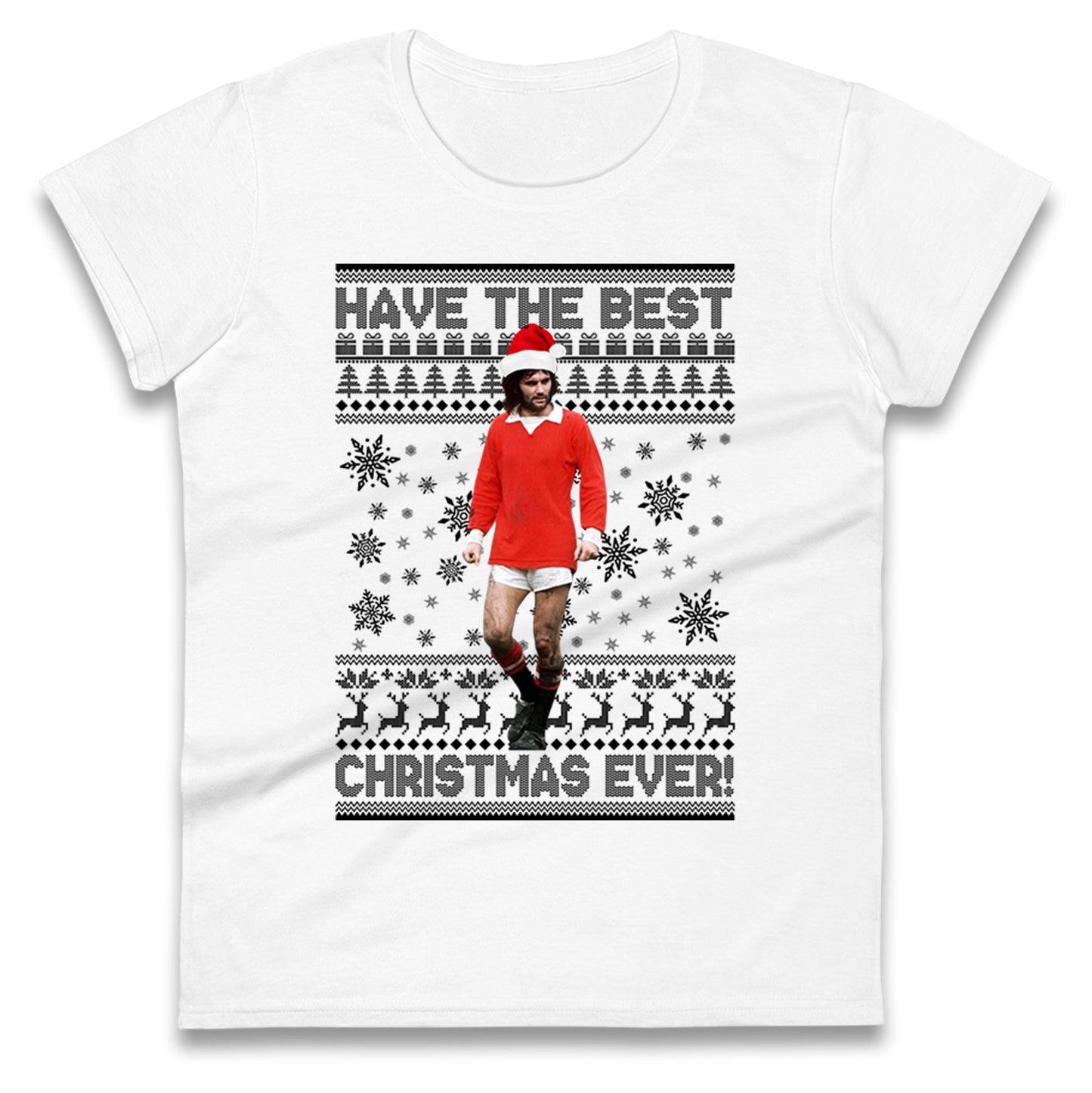 Christmas George Best Ladies T Shirt