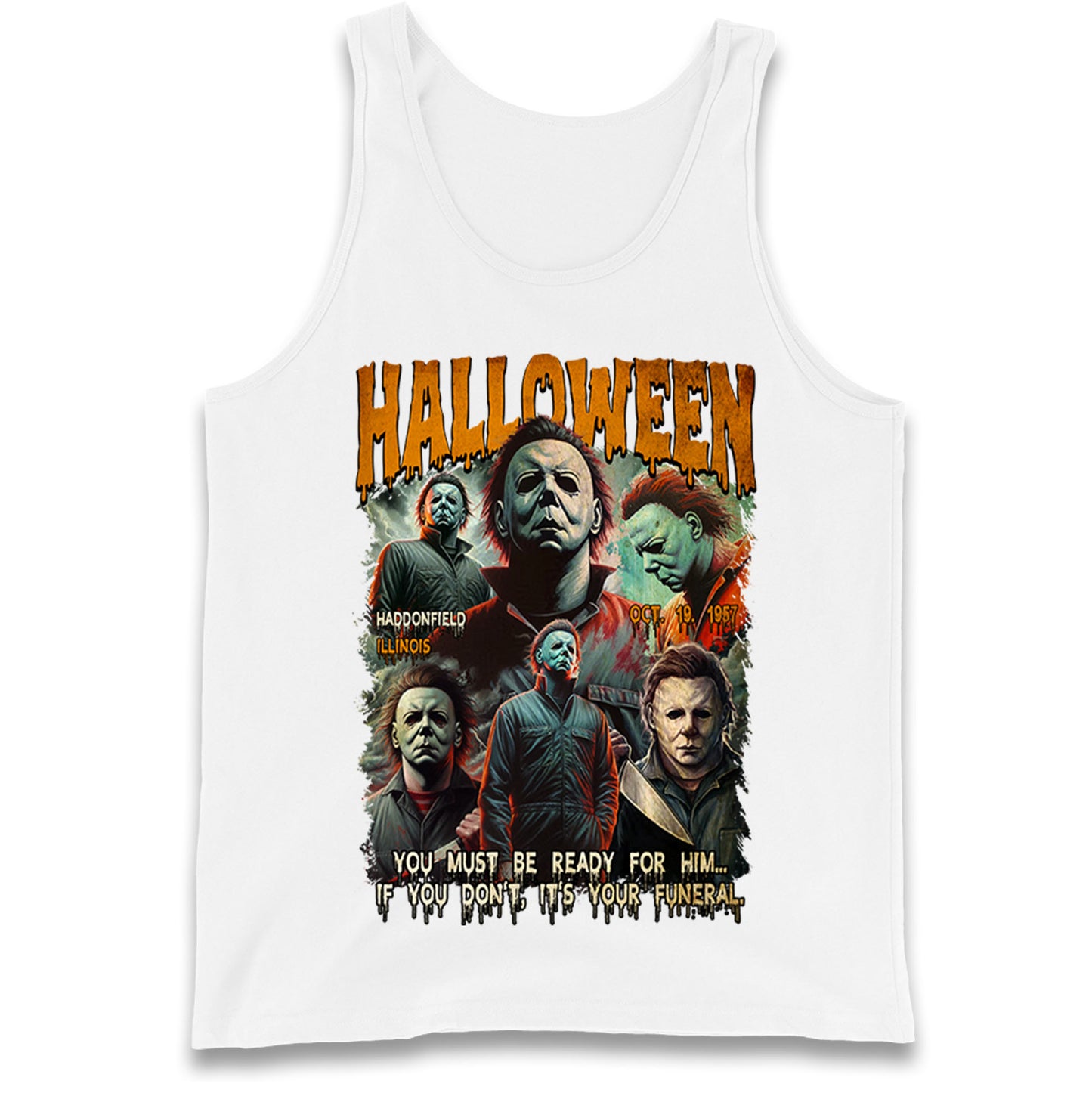 Michael Myers Scary Halloween Bootleg Tank Top