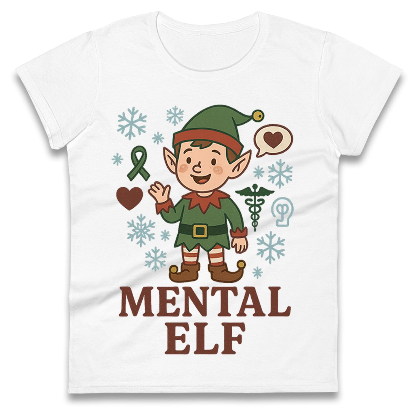 Mental Health Christmas Ladies T Shirt