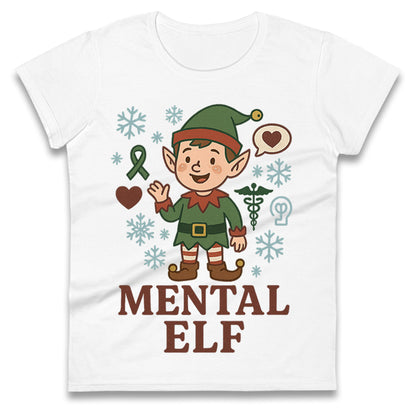 Mental Health Christmas Ladies T Shirt