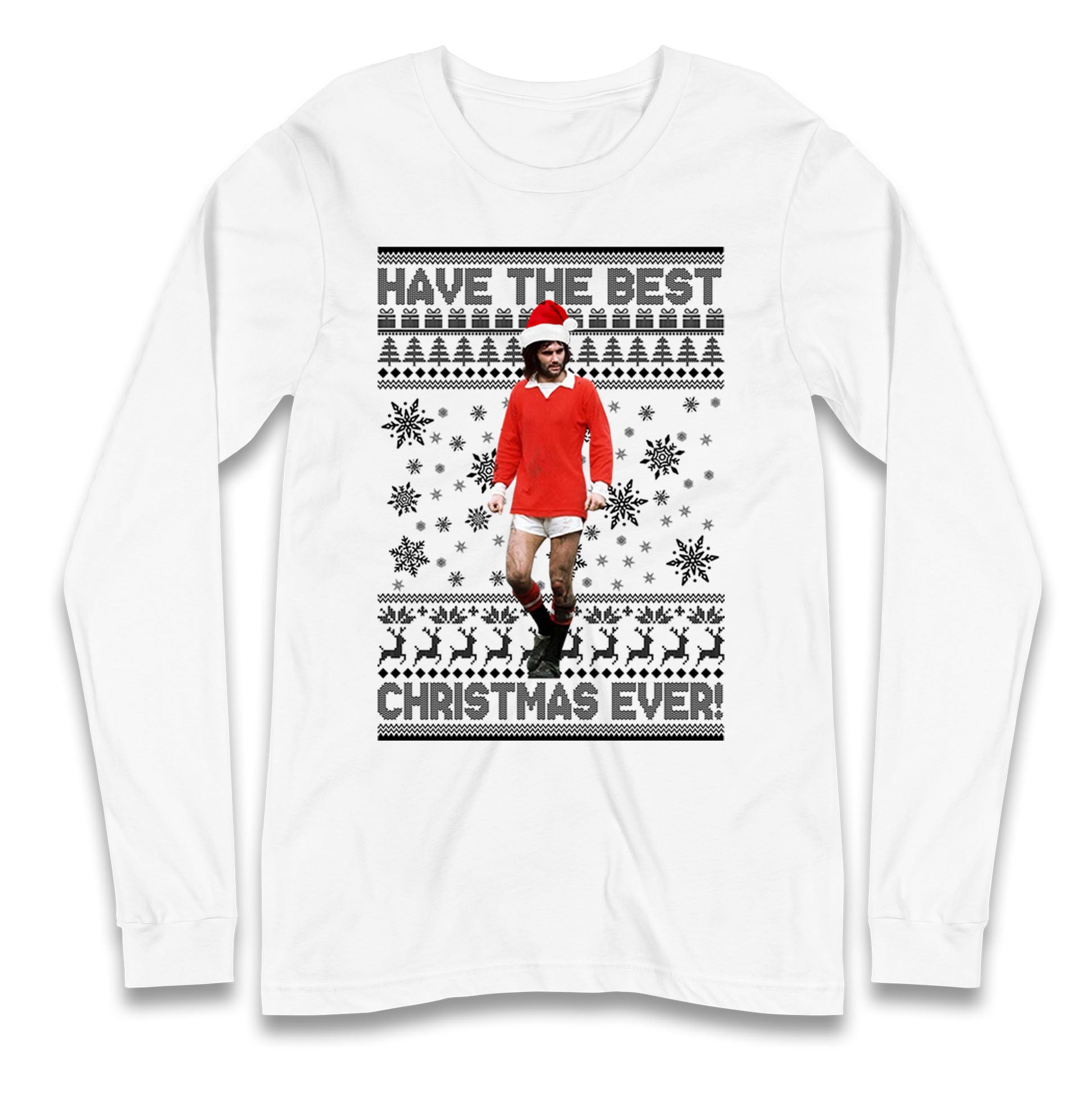 Christmas George Best Longsleeve T Shirt