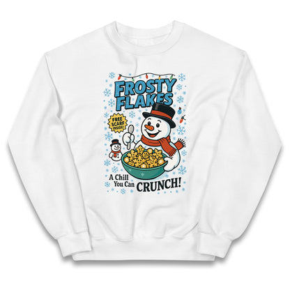 Frosty Flakes Snowman Christmas Kids Jumper