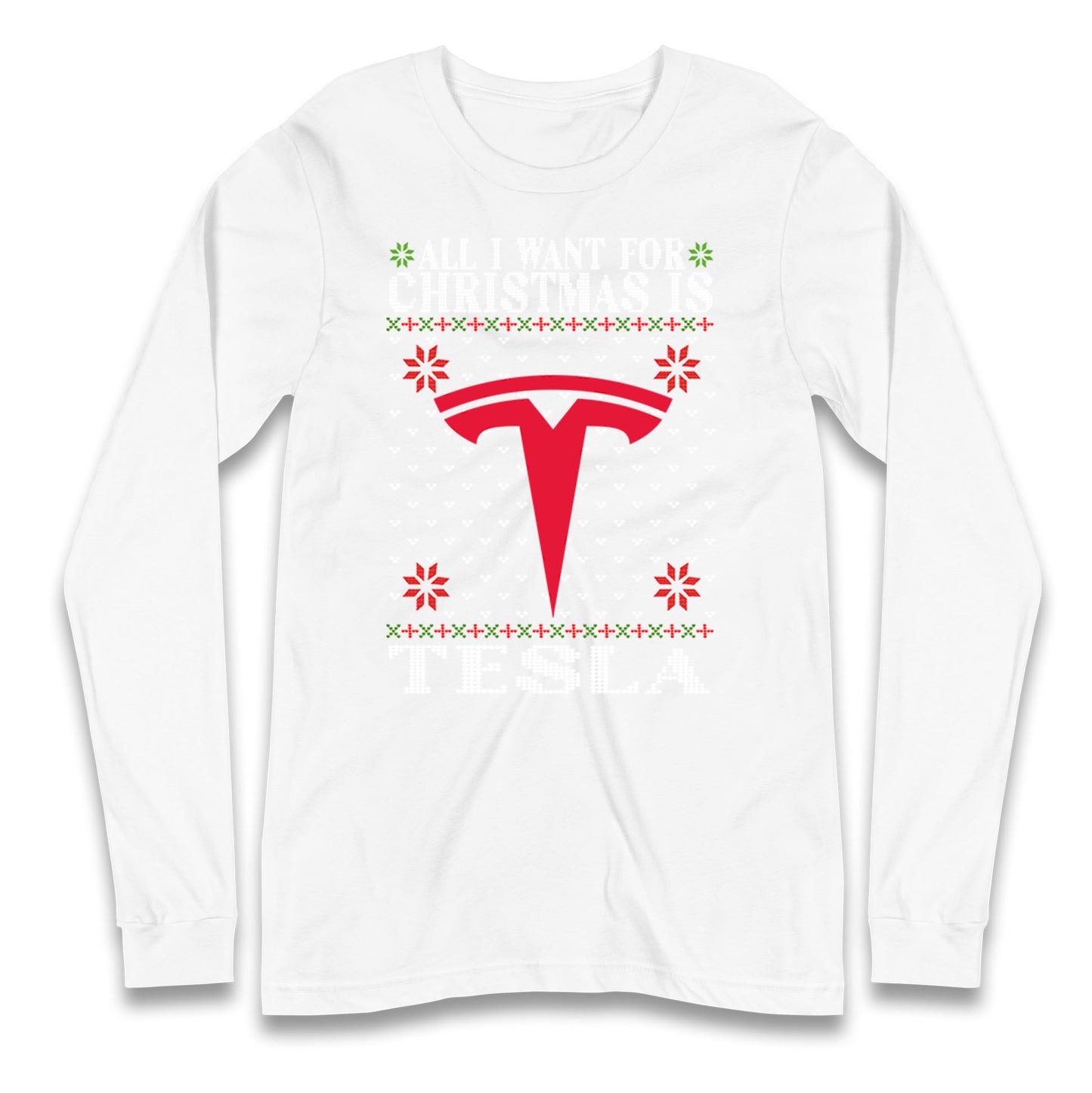 tesla christmas long sleeve t shirt