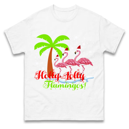 Holly Jolly Flamingos Christmas t shirt