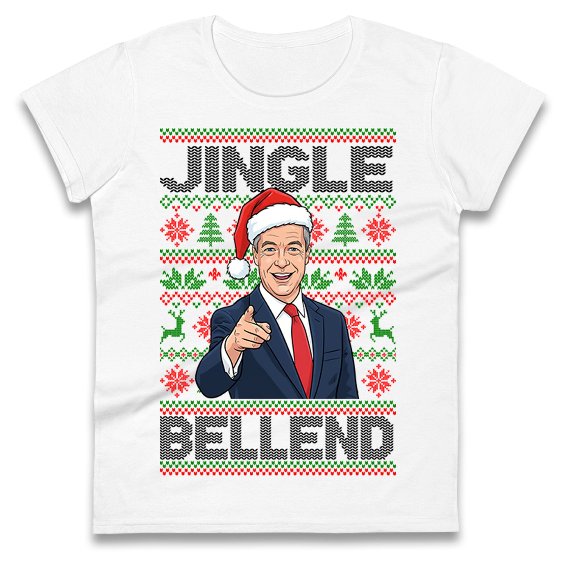 Nigel Farage Christmas Ladies T Shirt