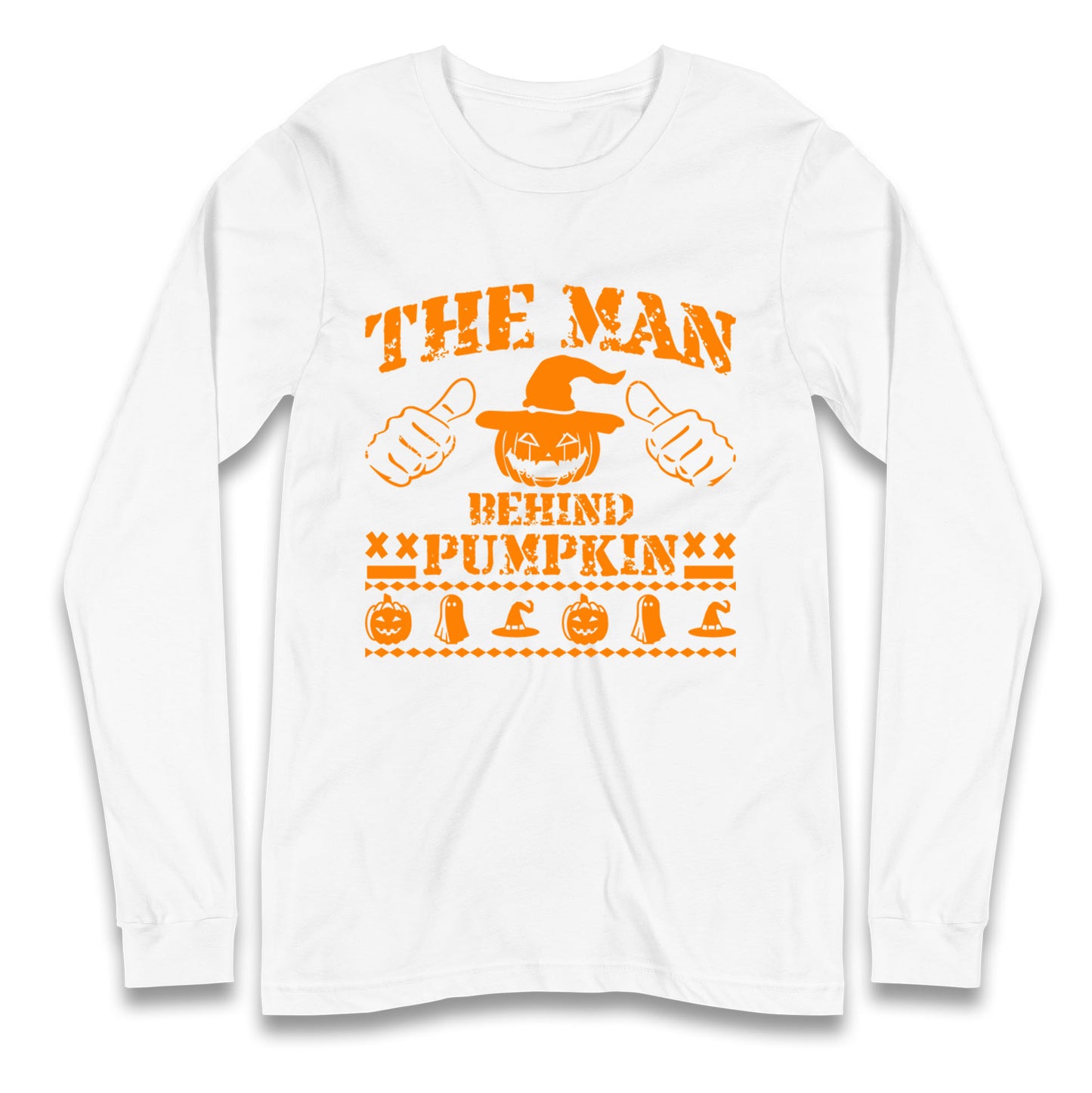 The Man Behind Pumpkin Halloween Long Sleeve T Shirt