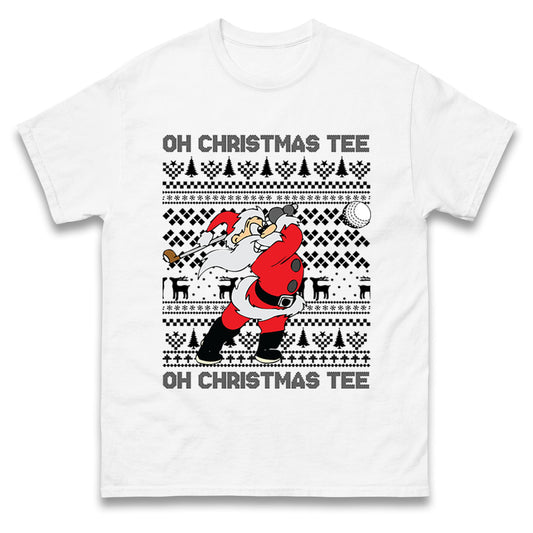Santa Golfing Christmas T Shirt