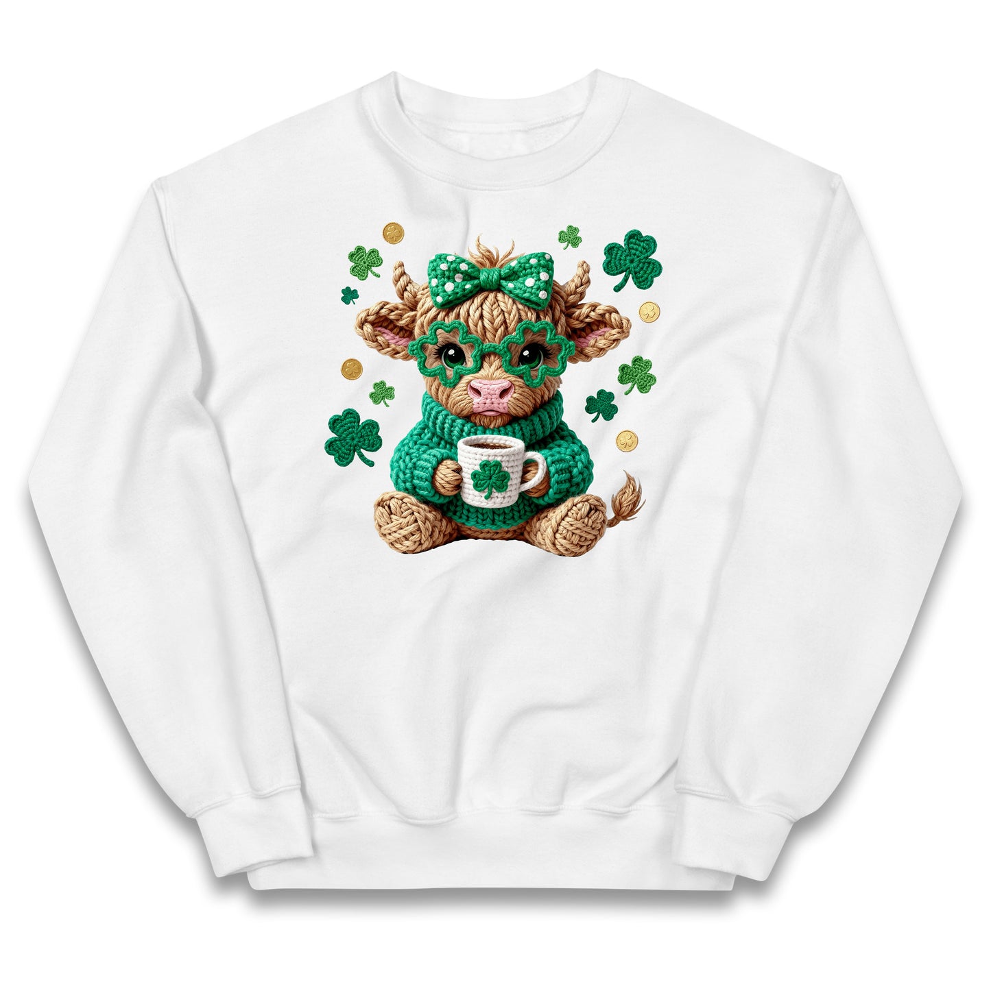 Cute Cow St Patrick Kids Jumper