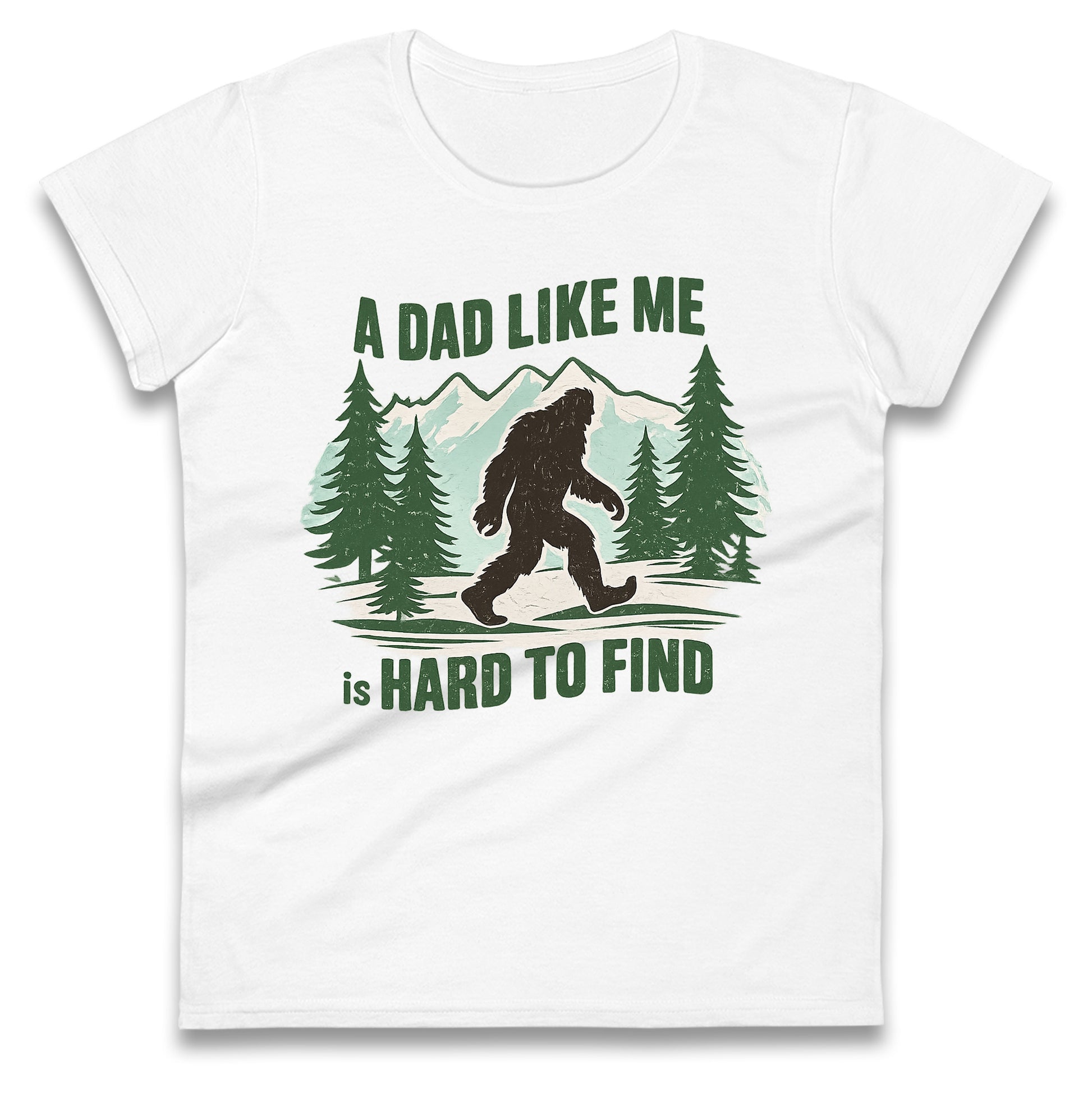 Retro Funny Bigfoot Dad Ladies T Shirt 