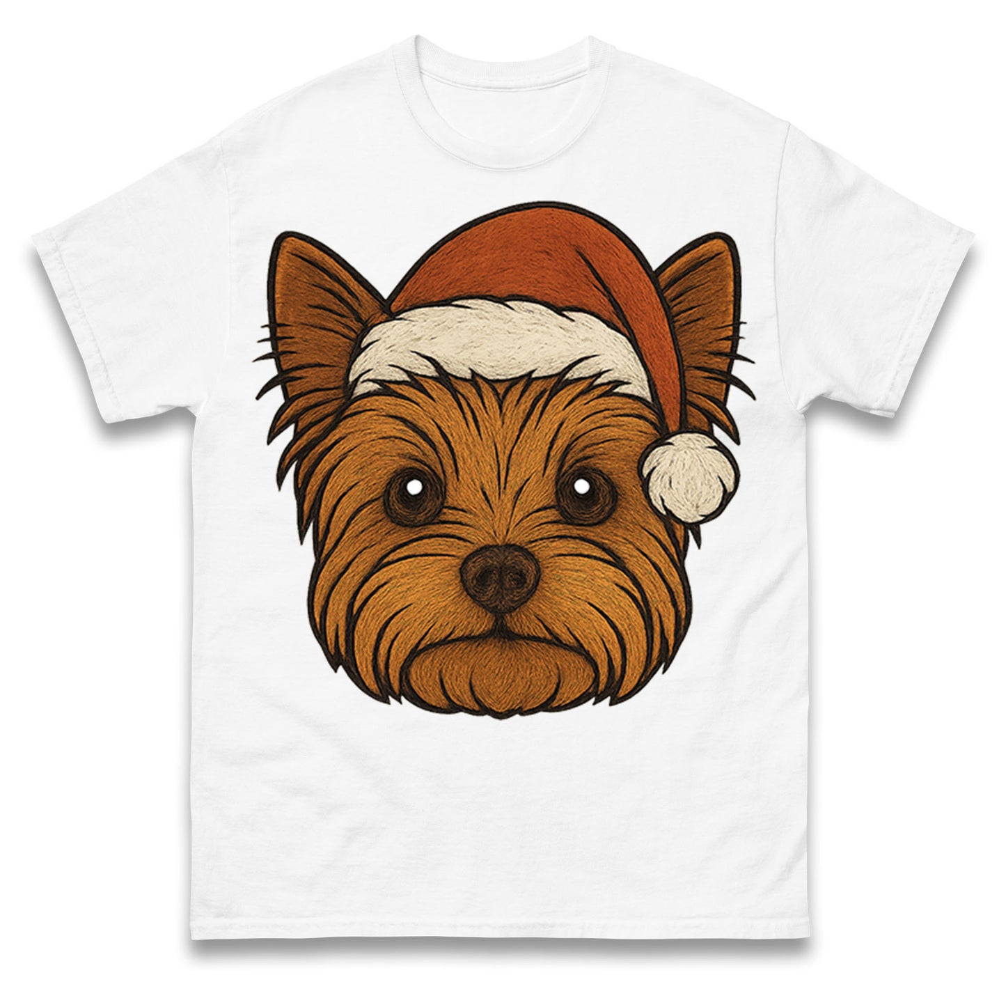 Yorkshire Terrier Face Christmas T Shirt