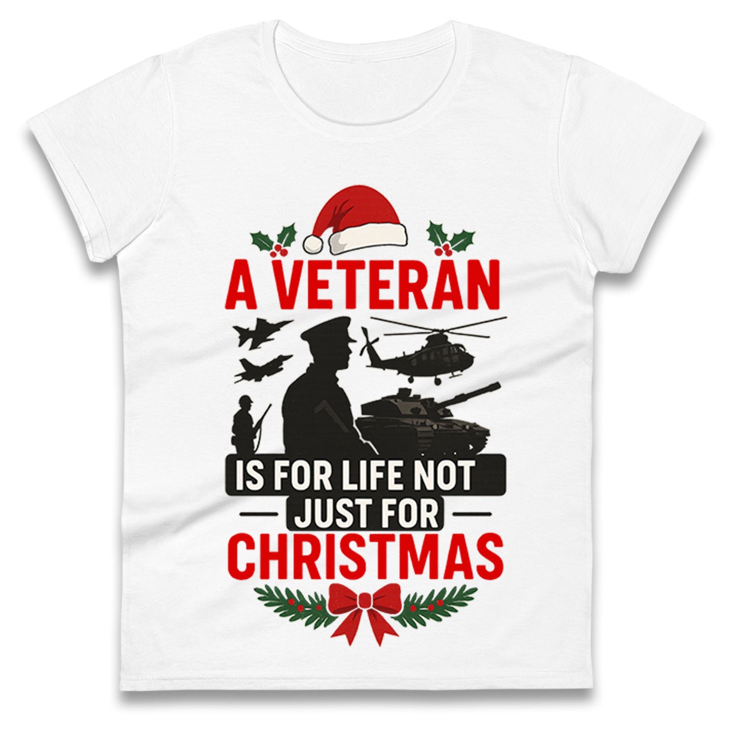 Veteran Christmas Ladies T Shirt 