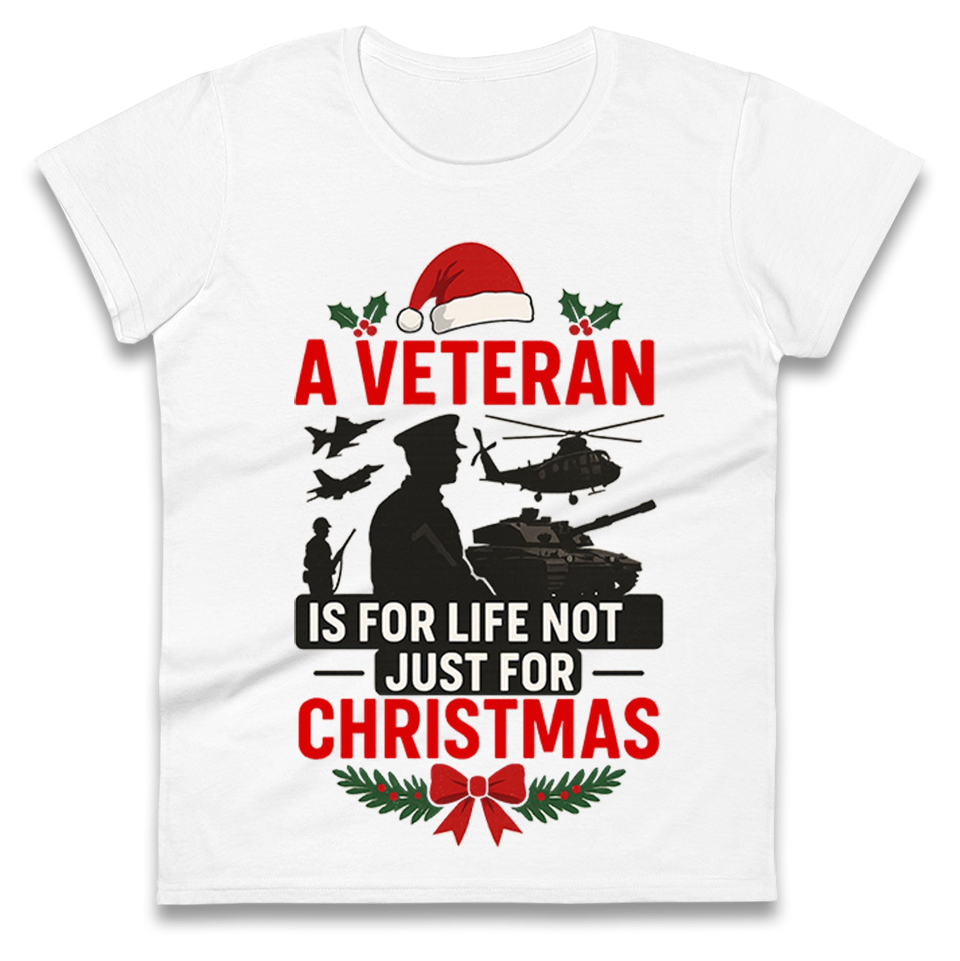 Veteran Christmas Ladies T Shirt 