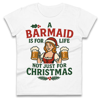 Barmaid Xmas Ladies T Shirt