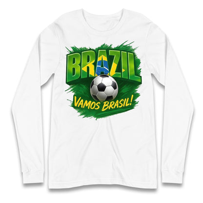 Brazil Retro Football Longsleeve T Shirt 
