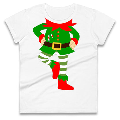 Personalise Christmas Party Wear Elf Womens t shirt