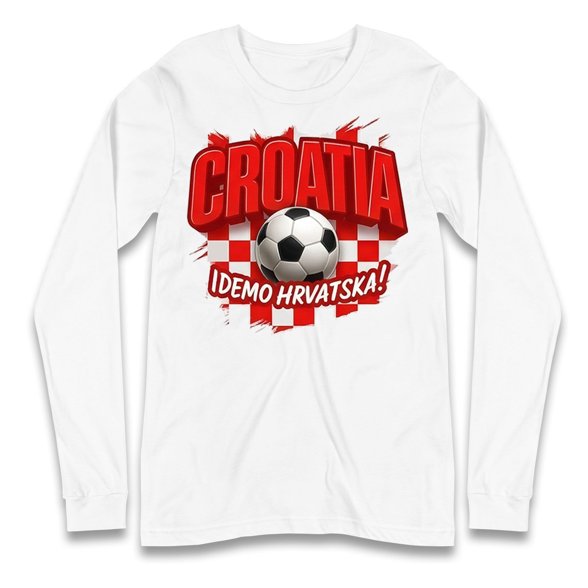 Croatia Retro World Cup Longsleeve T Shirt