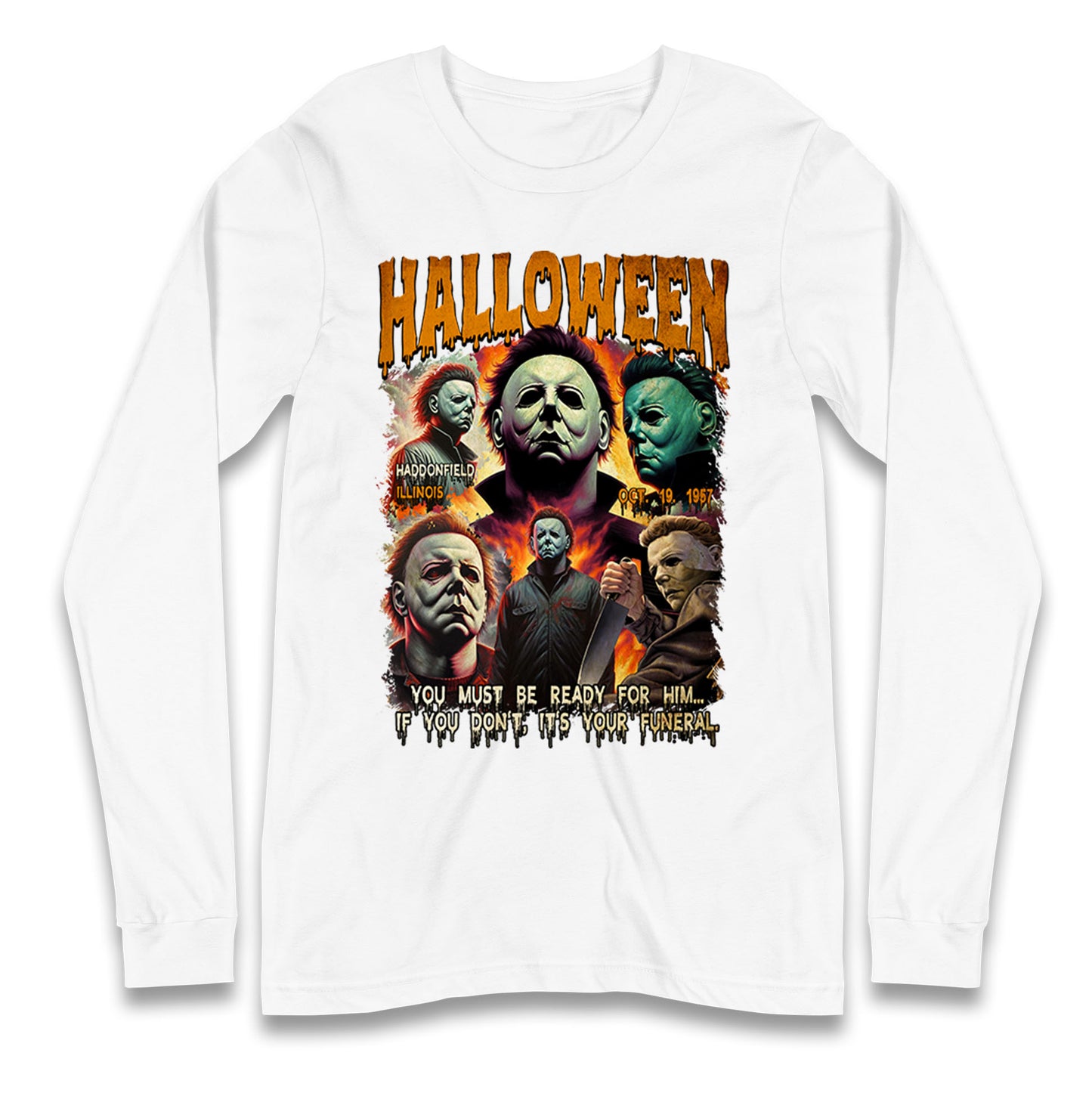Michael Myers Horror Halloween Bootleg Long Sleeve T Shirt