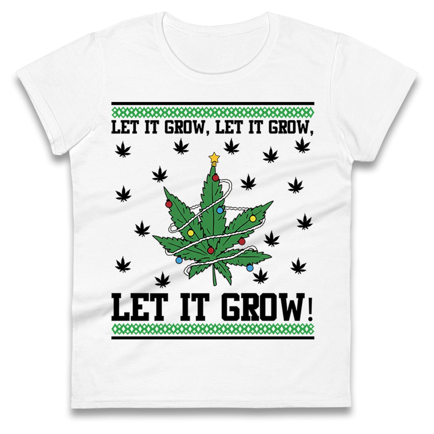 Cannabis Christmas Ladies T Shirt