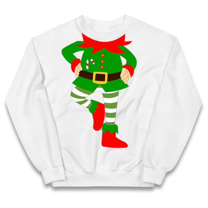 Personalise Christmas Party Wear Elf Kids Jumper