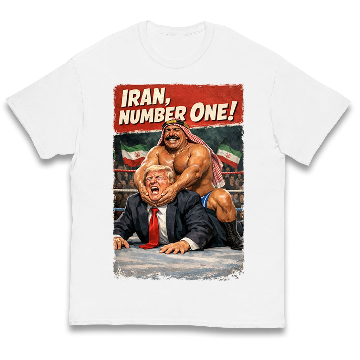 Donald Trump Iron Sheik Iran Wrestling Kids T Shirt