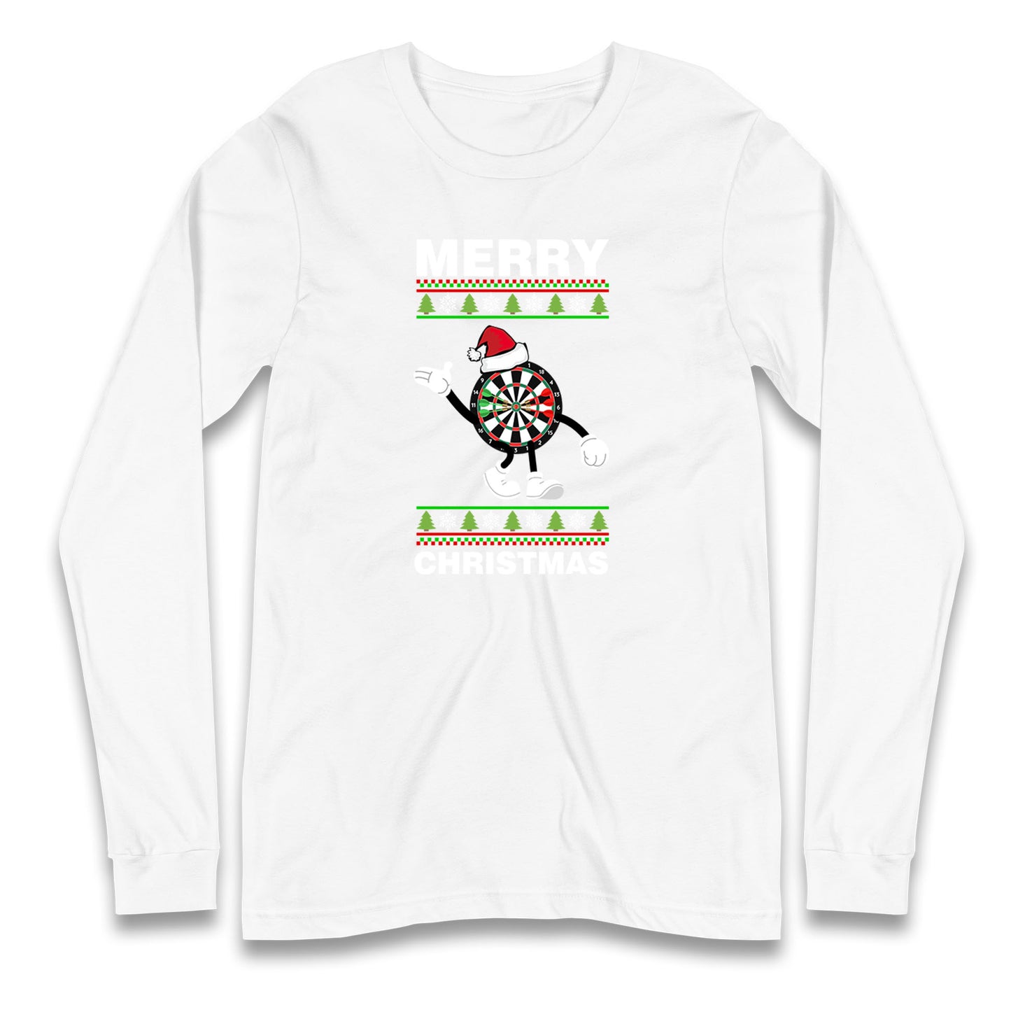 dartboard christmas santa costume long sleeve t shirt