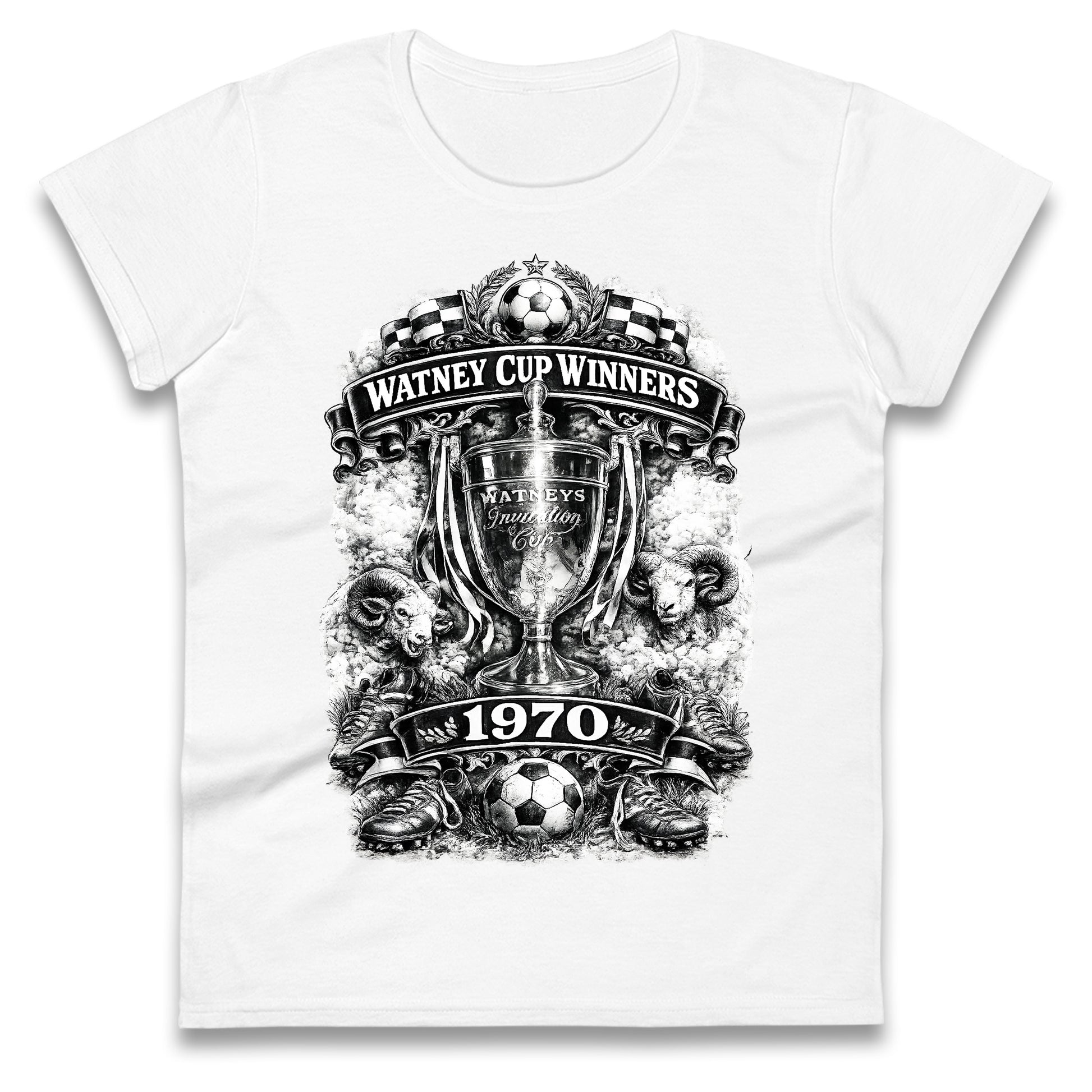 Retro Derby Watney Cup Winners 1970 Ladies T Shirt 