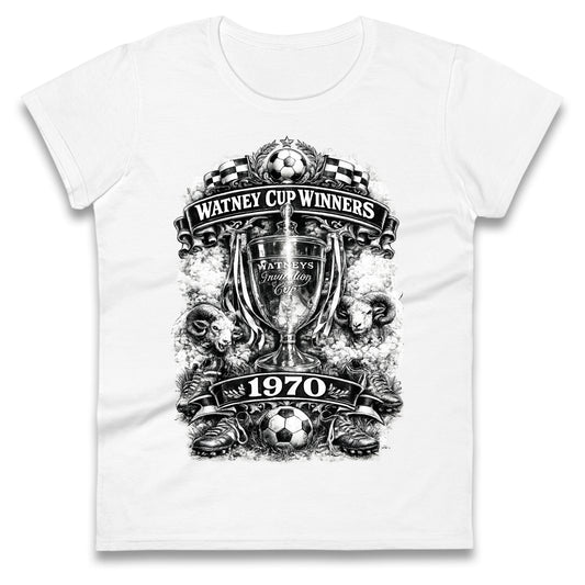 Retro Derby Watney Cup Winners 1970 Ladies T Shirt 